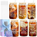 6-Pack Employee Appreciation Gifts Glass Cups, 16oz Coffee Cups by OLSUNOR