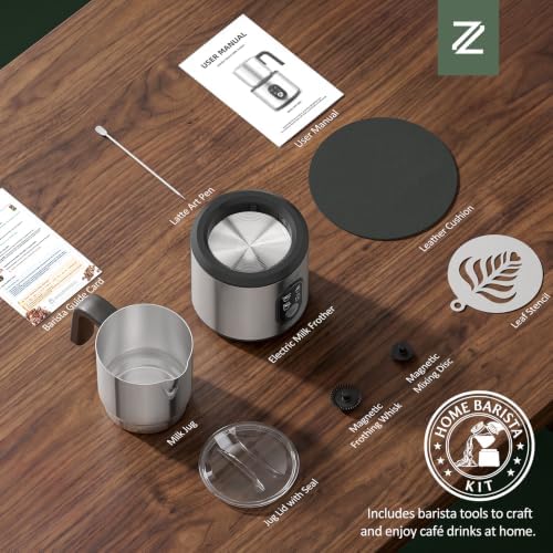 Zadelar Milk Frother and Steamer, 4-in-1 Electric Milk Frother for Hot & Cold Foam, Detachable Stainless Steel Milk Steamer and Coffee Frother for Latte, Cappuccino, Hot Chocolate, Onyx Black Mat - Image 6
