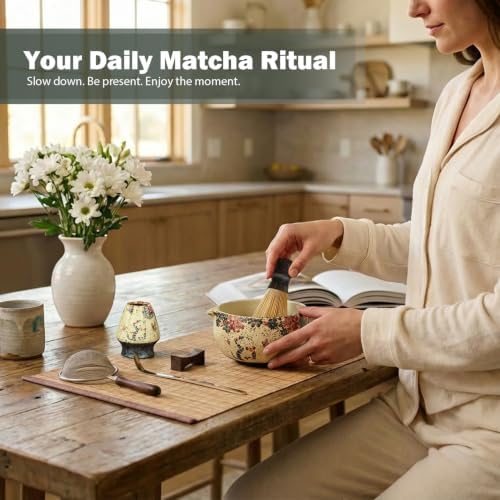 Matcha Set, 7-Piece Matcha Whisk Set with Bowl & 100-Prong Whisk - Image 4