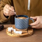 GBhome 12 OZ Stackable Coffee Mugs Set of 4, Ceramic Coffee Cups Set - Image 4
