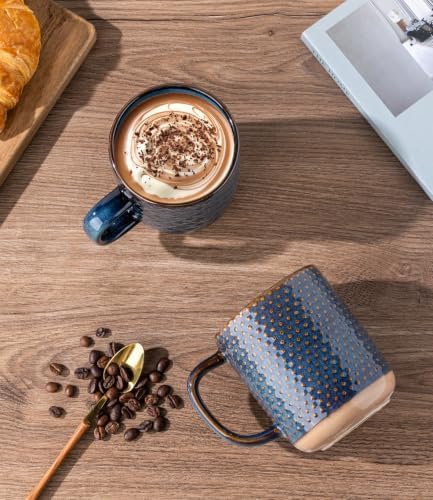 GBhome Coffee Mugs Set of 6, 16 oz Blue Coffee Cups with Large Handle - Image 2