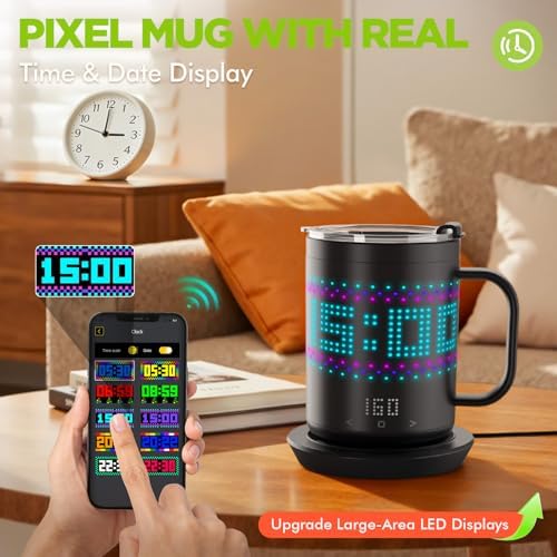 Self Heating Coffee Mug 14oz Smart Mug, App-Controlled Cordless Coffee Mug Warmer with DIY Pattern, Fast Heating-Up to 149℉ Smart Coffee Mug Warmer for Coffee|Tea|Milk&More, Gifts for Men Women - Image 5