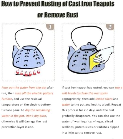 Japanese Cast Iron Teapot With Stainless Steel Infuser For Loose Leaf Tea And Teabags, Cast Iron Tea Kettle Stovetop Safe, 600ml/20oz - Image 6