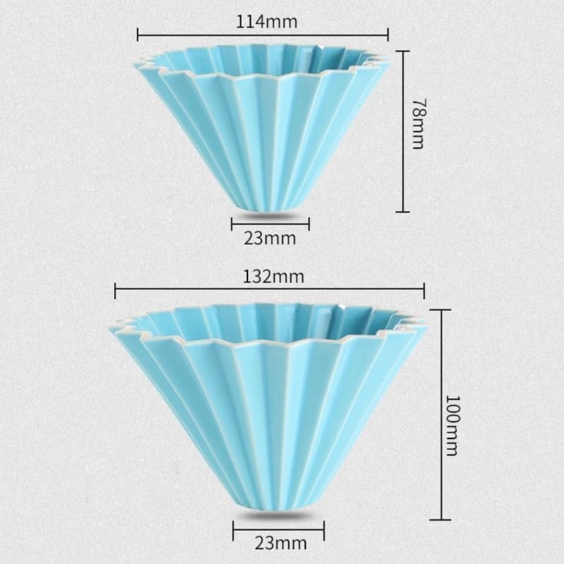 Ceramic Coffee Dripper Pour Over Coffee Maker Handmade Origami Coffee Filter Cup Flower Shape Funnel Drip Cafe Cake Cup Home(White filter paper,3-4CUP) - Image 3