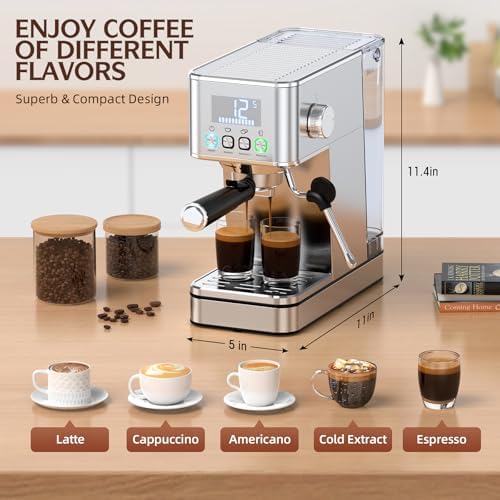 Espresso Machine 20BAR, Steam Frorther & Cold Brew, Stainless Steel - Image 3