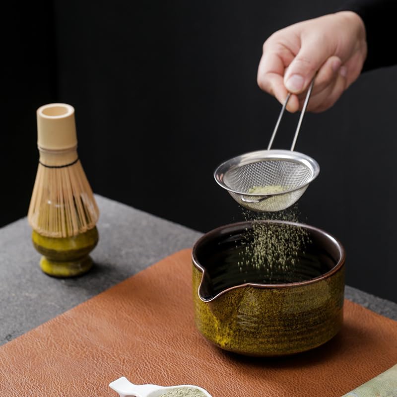 Japanese Matcha Set (7pcs) Matcha Whisk Set Matcha Bowl Matcha Whisk (chasen) Scoop (chashaku) Matcha Whisk Holder Tea Making Kit (7 Pcs,White) - Image 4