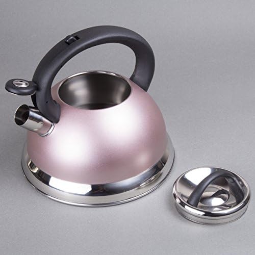 Creative Home Alexa 3.0 Quart Stainless Steel Whistling Tea Kettle Fast Boiling Heat Water for Stovetop Whistle Tea Pot, Rose Gold - Image 6