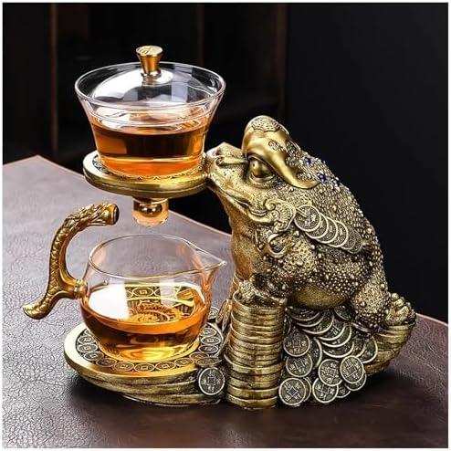 Tea Infuser,Lazy Kungfu Magnetic TeaPot,Semi-Automatic Drip Glass Teapots Heat-Resistant Tea Maker Set(Color:Style- D) by Unknown