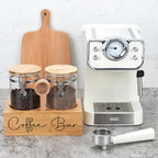 Glass Coffee Canister Set with Bamboo Shelf & Spoon - 2 Airtight Containers (47oz Each) for Coffee Beans, Ground Coffee, Sugar, Flour - Borosilicate Glass & Bamboo Lid with Silicone Seal - Image 3