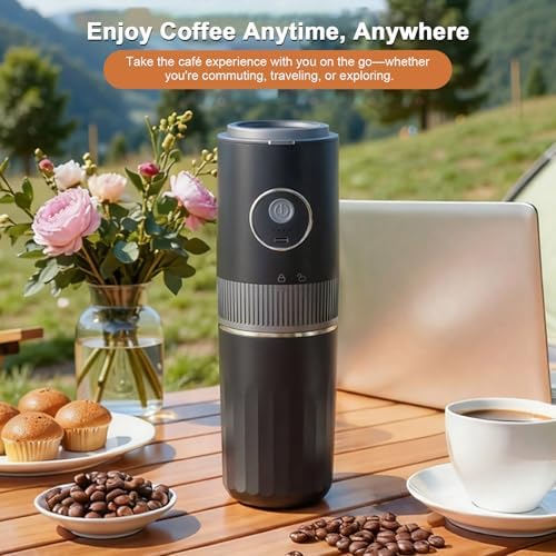 Electric Coffee Grinder and Brewing Combo Portable Coffee Maker Wireless Handbrewed Machine Rechargeable Battery Stainless Steel Cup 350ml Capacity (2566 English Version) - Image 3