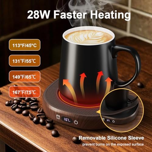 Coffee Mug Warmer Set for Desk, Smart Heated Electric Tea Cup Warmer Plate - Image 2