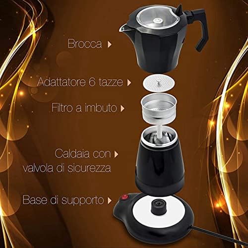 Asixxsix Electric Espresso Maker, 300ML 6 Cup mocha Pot Italian Coffee Maker Portable Cuban Coffee Maker Coffee Percolator, Camping mocha Coffee Pot for mocha Cappuccino Latte, 550W 110V - Image 6