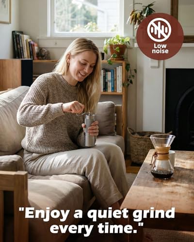 Pro Manual Coffee Grinder Stainless Steel Conical Burr With Adjustable Settings.Portable For Espresso, French press, Pour-over. All-metal, Plastic-free, Perfect For Travel camping - Image 6