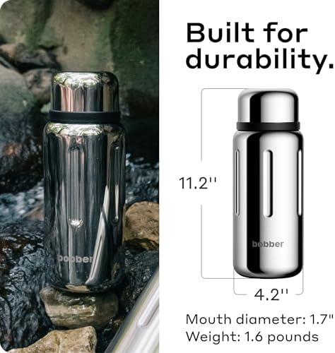 BOBBER 46 oz Stainless Steel Insulated Flask with Removable Tea Infuser – Keeps Drinks Hot 45 Hours, Cold 65 Hours – Leak-Proof, Dishwasher Safe Travel Bottle for Coffee, Tea (Glossy) - Image 6