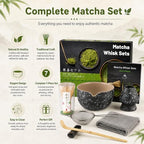 7PCS Matcha Set, Matcha Making Kit Includes Matcha Whisk and Bowl, Tea Lid, Scoop, Strainer and Match Whisk Holder, Tea Towel, Matcha Whisk Set for Matcha Lovers (Black) - Image 3