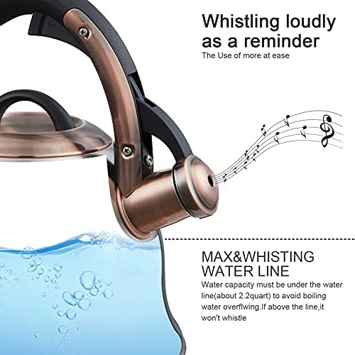 Tea Kettle -2.2 Quart Tea Kettles Stovetop Whistling Teapot Stainless Steel Tea Pots for Stove Top Whistle Tea Pot - Image 4