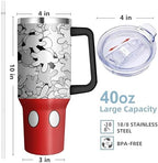 40 Oz Tumbler With Handle and Straw, Reusable Stainless Steel Travel Mug Keeps Drinks Cold & Hot, Leak Proof Insulated Tumbler for Water, Iced Coffee or Iced Tea for Woman Girl - Image 3
