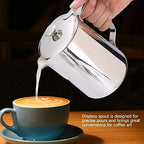 Milk Foam jugs Milk foamer Made of Stainless Steel with lid Coffee Pot Cups for Cafe Tea Shop Bars to Make Latte Art Black (1200 ml) - Image 5
