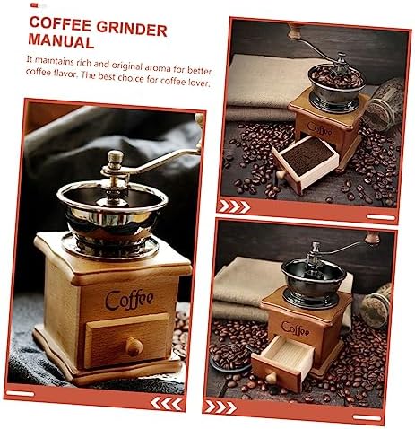 Vintage Wooden Manual Coffee Grinder with Ceramic Burr, 50-60g Capacity - Image 5