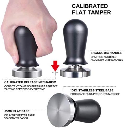 MATOW 53mm Spring Loaded Calibrated Espresso Tamper Fits 54mm Portafilters - Image 3