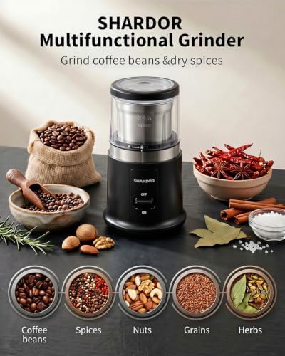 SHARDOR Quiet Coffee Grinder Electric, 70g Removable Bowl Spice Grinder for Coffee Beans, Seeds and Grains, Super Silent Grinding Mill with 60dB Low Noise, 2.5oz Capacity, Black - Image 3
