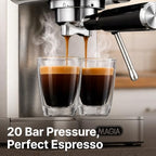 Zulay Magia Compact Espresso Machine – 20 Bar Small Espresso Machine with Milk Frother Steam, Latte & Cappuccino, Mini Espresso Machine 1350W Fast Heating, 40oz Water Tank, Stainless Steel – Silver - Image 2