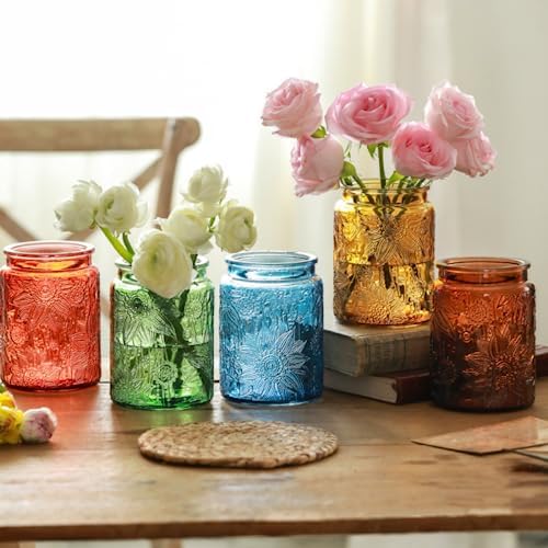 ANSQU 4-Pack Vintage Glass Jars with Airtight Lids, 23.7oz Coffee Canisters - Image 5