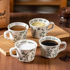 Ceramic Mugs 11 oz Set of 4, Unique Luxurious Stoneware Cups for Coffee Milk Latte Cappuccino Tea, Office Home Kitchen Use, Dishwasher Microwave Freezer Safe, Mixed Green - Image 2