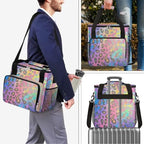 Gold Pink Leopard Print Coffee Maker Carring Bag Travel Carrying Storage Tote Bag Compatible with Keurig K-Mini or K-Mini Plus Portable Single Serve Coffee Brewer Case with Pockets for K-cup Pods - Image 7