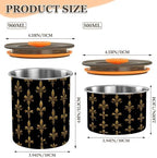 Stainless Steel Coffee Storage Containers with Airtight Lid, Gold Glitter Fleur De Lis 17oz Food Storage Container Kitchen Canister for Tea, Coffee Beans, Ground, Sugar Storage - Image 2