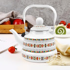 1.1L Arab style Vintage Tea Kettle,Enamel Teapot with Handle - Image 3