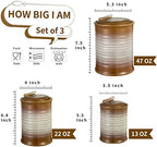 Nihow Food Storage Jar,Ceramic Canister Sets for The Kitchen,Set of 3,Brown - Image 2