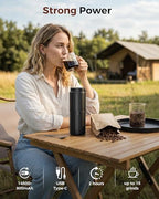 Electactic Portable Coffee Grinder Electric - Grind While Charging Electric Grinder & Insulated Mug and Pour Over for Travel, Cordless/Rechargeable Coffee Bean Grinders for Travel,Camping-Deep Black - Image 3