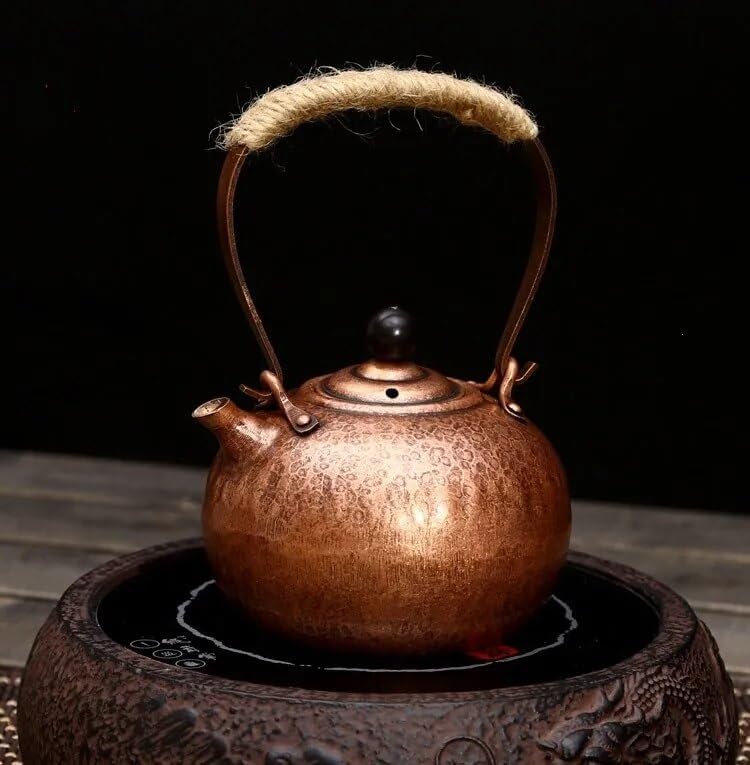 Tea Pots For Loose Tea 750ml Chinese Traditional Copper Kettle, Coffee Pot, Loose Tea Teapot, Retro Tea Teapot, Chinese Tea Ceremony Supplies Tea Infuser Pot(Bronze color) - Image 7