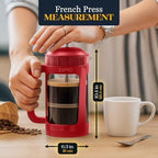 ESPRO P3 French Press Coffee Maker, 32oz, Red, Double Micro Filter Press - Image 2