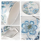 KAMMAK Tea Cups and Saucers Set of 2, Porcelain Coffee Cups, NX043 - Image 4