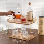 Seoneiro Whiskey Tray, Glass Cup Rack, Mug Holder, Coffee Cup Organizer, Bathroom Countertop Organizer with Drain Board Wine Glass Decorative, Food Tray, Kitchen Spice Rack - Image 6