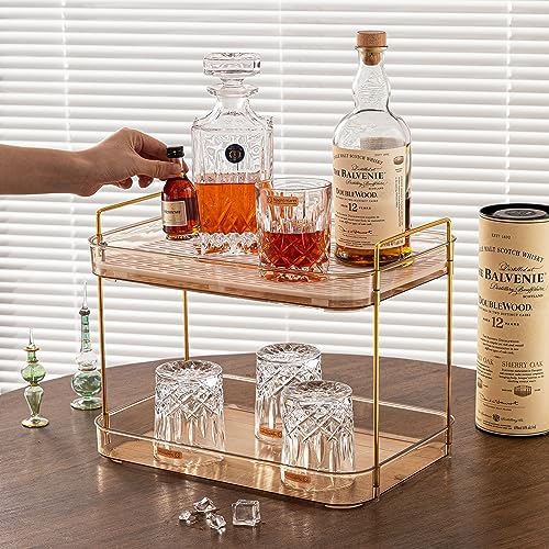 Seoneiro Whiskey Tray, Glass Cup Rack, Mug Holder, Coffee Cup Organizer, Bathroom Countertop Organizer with Drain Board Wine Glass Decorative, Food Tray, Kitchen Spice Rack - Image 6