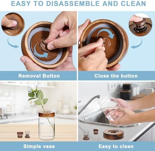 Glass Spice Jars Seasoning Containers Small Glass Jars with Lids Airtight Food Storage Canister for Kitchen Pantry Sugar Tea Coffee Bean Nuts Cookies Herbs Salt (30oz(900ml)*2 pack) - Image 5