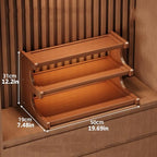 3-Tier Wooden Mug Holder Countertop, Coffee Cup Holder Mug Display Coffee Mug Organizer Mug Rack for Coffee Station Organizer Mug Shelf for Cabinet for Kitchen, Home,Natural,Long - Image 2