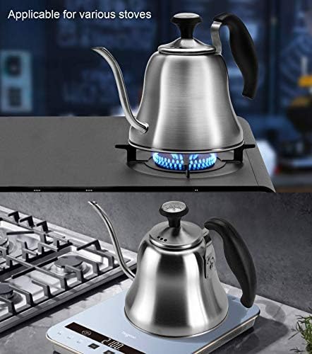 Gooseneck Kettle Bundle: Brushed Silver Stovetop Kettle and Brushed Silver Stovetop Kettle with Thermometer - Image 4