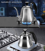 Gooseneck Kettle Bundle: Brushed Silver Stovetop Kettle and Brushed Silver Stovetop Kettle with Thermometer - Image 4