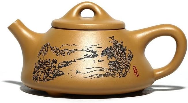 Tea Pots For Loose Tea 200ml Handmade Landscape Painting Teapot Purple Clay Pot Chinese Tea Set Drinking Set Household Decorative Teapot Tea Infuser Pot by Unknown