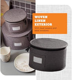 storageLAB 4-Piece Quilted China Plate Storage Set | Felt Dividers | Gray - Image 6