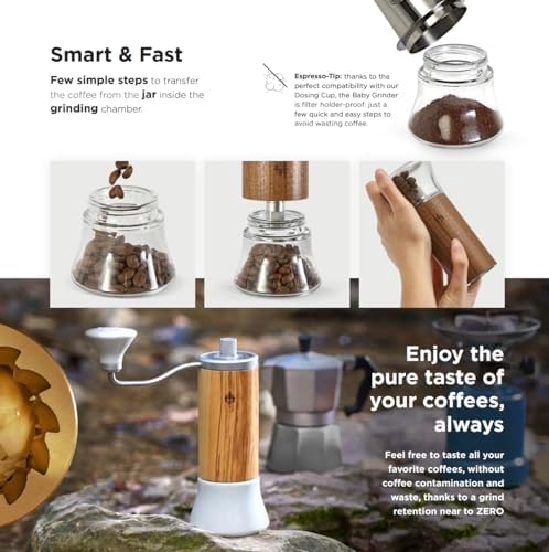 Eureka Baby Grinder, Manual Coffee Grinder, Hand Coffee Grinder, Portable Burr Coffee Grinders for Home, Camping and Travel, Burr Coffee Grinder With Stepped Burr Adjustment System - (Anodized) - Image 4