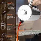 Secura Bundle Stainless Steel French Press Coffee Maker with 6 Replacement Screens, 34 Ounces, Silver - Image 6