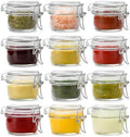 4oz Mini Airtight Glass Jars with Clamp Lid - Small Spice, Jam & Honey Jars for Kitchen Pantry Storage, Cute Clear Sauce Containers for Seasoning, Sugar, Salt, Wedding & Party Favors by Snaiio