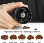 Manual Coffee Grinder with Stainless Steel Conical Burr, Hand Coffee Grinder with External Adjustable Grind Setting for Espresso (Black) - Image 4