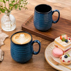 HASENSE Coffee Mugs Set of 4, 15 Ounce Porcelain Mug Set with Handle for Morning Coffee Tea and Cocoa, Ceramic Coffee Cups with Beautiful Glaze for Men, Women, Navy - Image 5