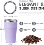 MEWAY 16oz Tumbler Double Wall Vacuum Insulated Travel Mug Bulk, Stainless Steel Tumblers with Lid, Powder Coated Coffee Cups for Cold & Hot Drinks (Lavender,12 Pack) - Image 2